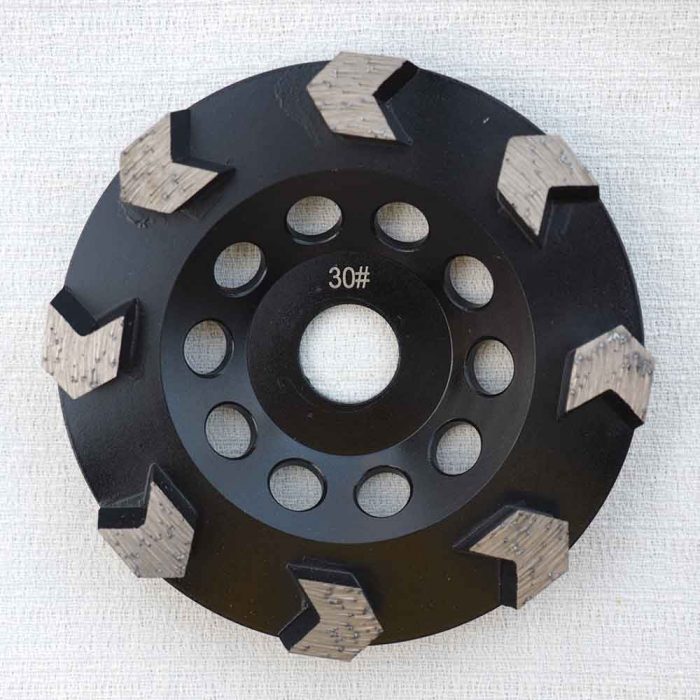 TCP-JCW 5 Inches Concrete Grinding Cup Wheel with Arrow Shape Segments by High Tech Grinding